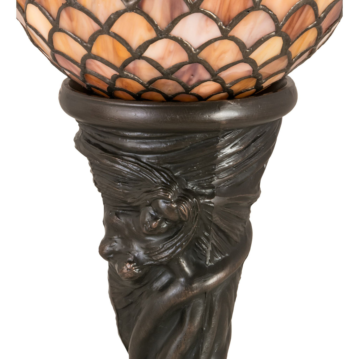 Close-up of the intricate Mahogany Bronze base design.