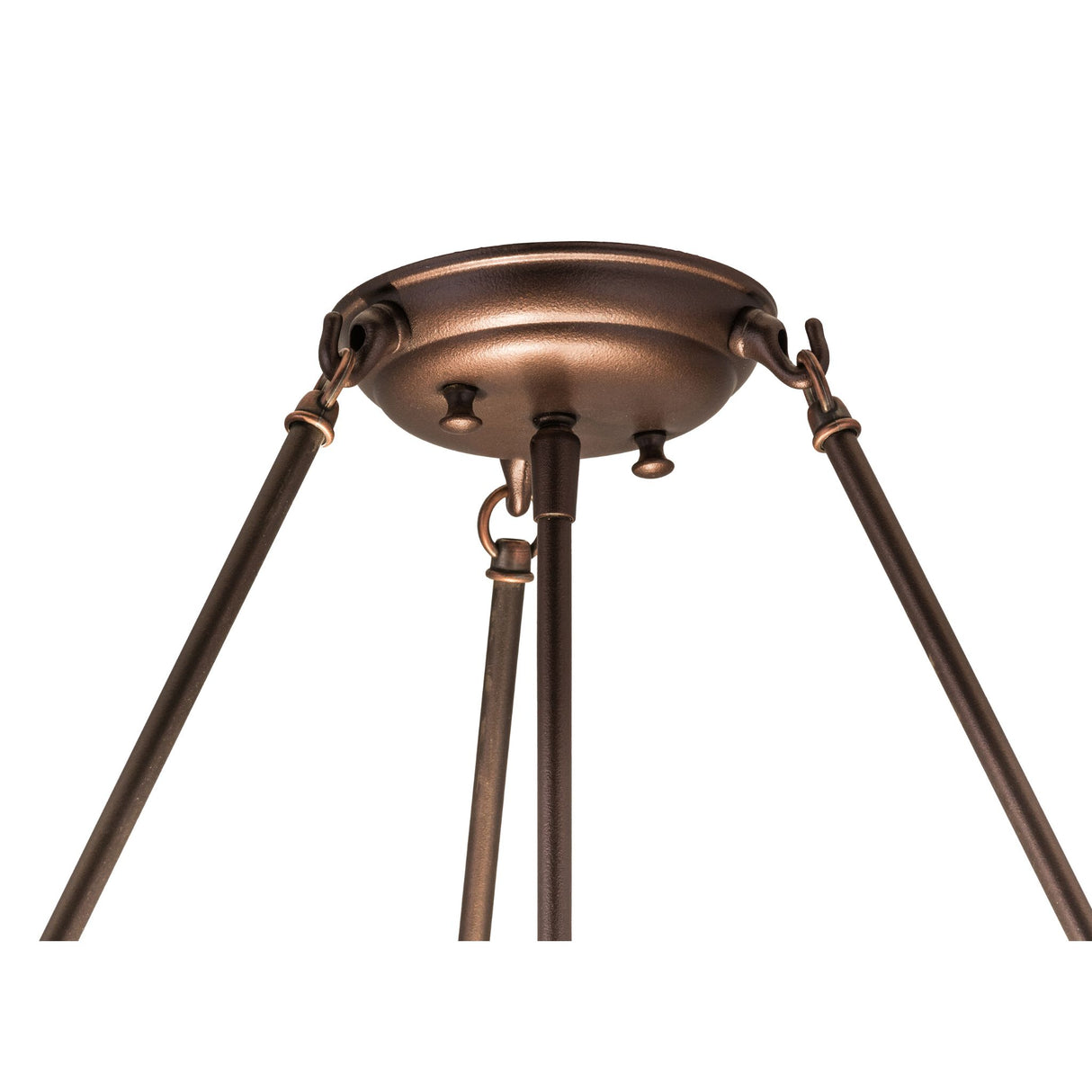 Close-up of the bronze hardware on the Tiffany Fishscale Semi-Flushmount.