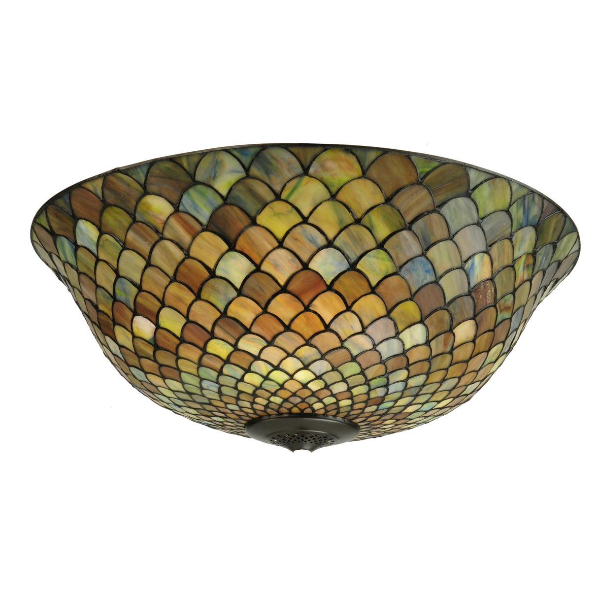 Top view of the Tiffany Fishscale shade in green and blue hues.