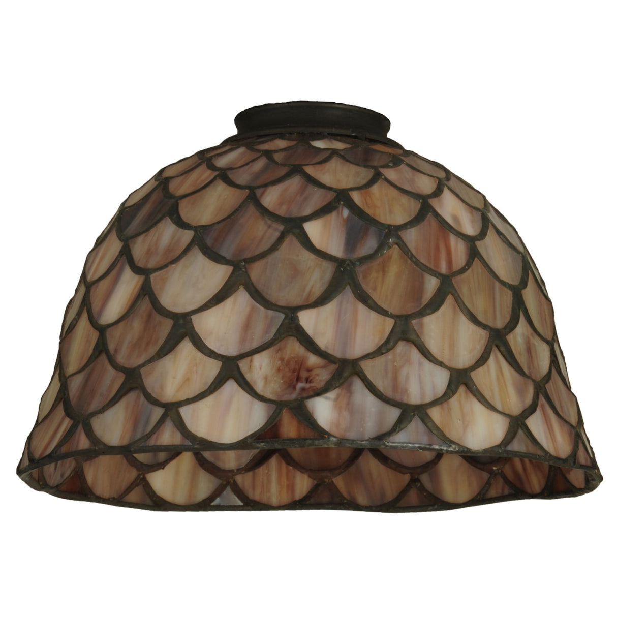 Unlit view of Tiffany Fishscale shade.