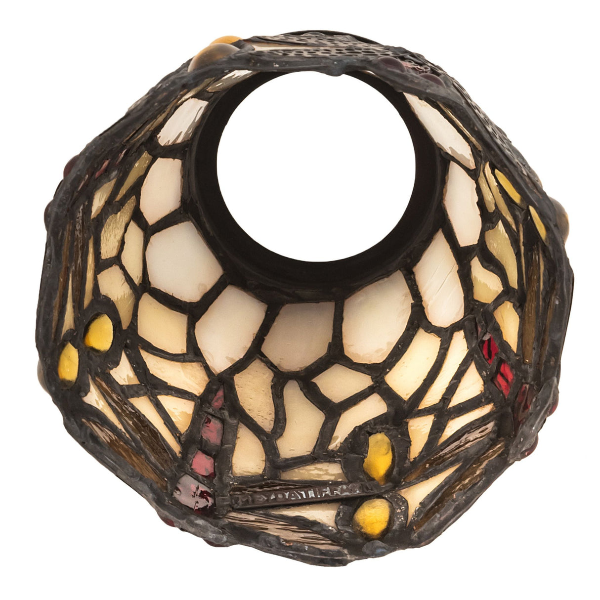Top view of Tiffany Hanginghead Dragonfly light shade.