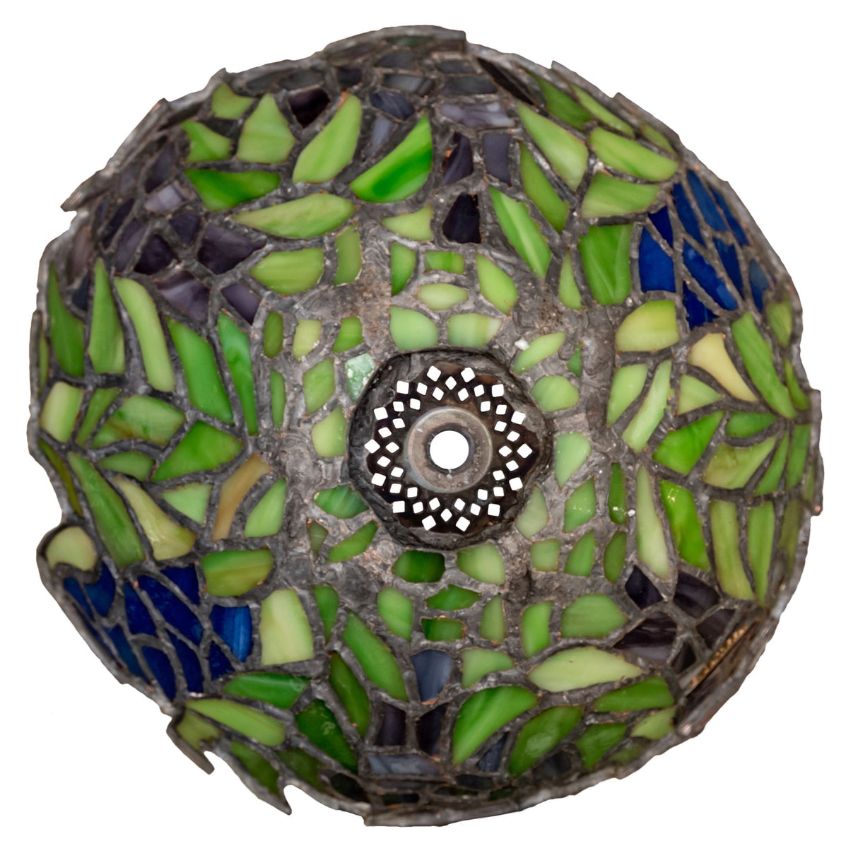 Bottom view of the Tiffany Honey Locust shade highlighting its petal-shaped edges.