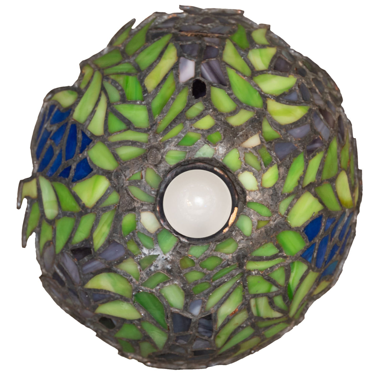 Bottom view of the Tiffany Honey Locust shade highlighting its petal-shaped edges.