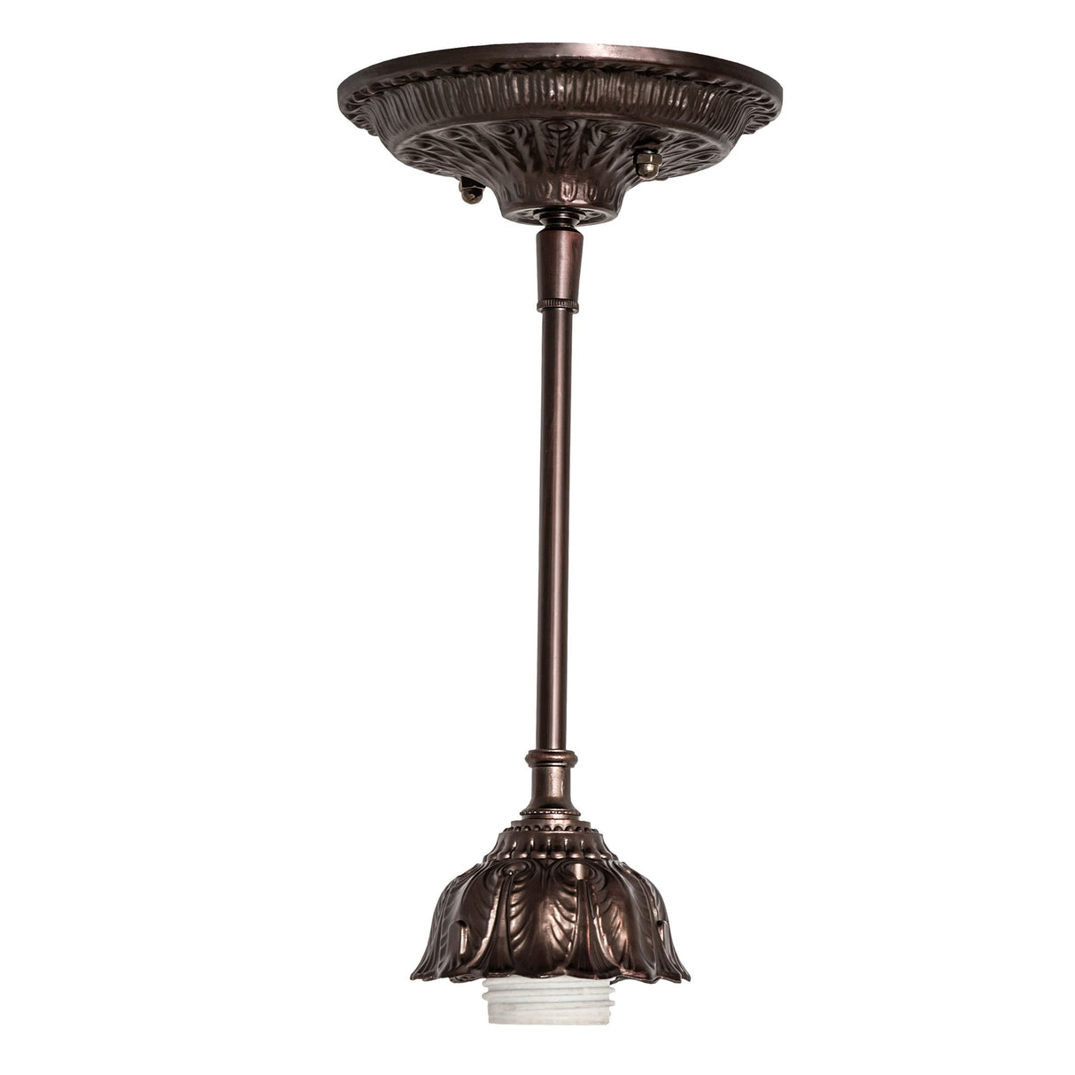 Hardware view of the Tiffany Jeweled Peacock Mini Pendant, featuring its hanging mechanism.