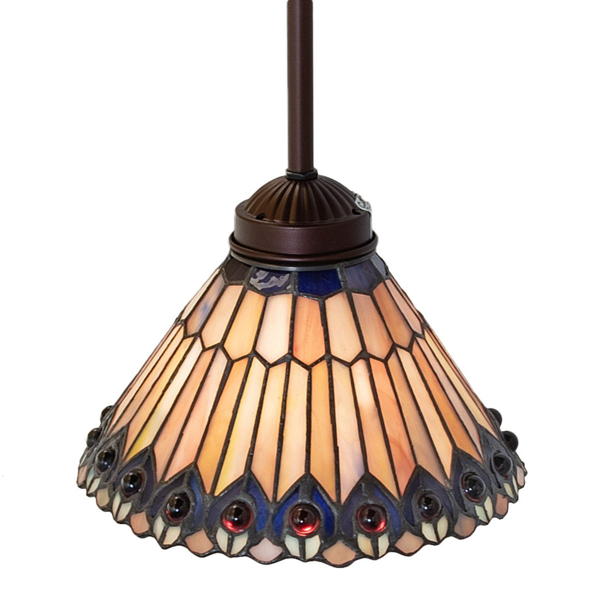 Top-down view of the Mini Pendant, highlighting its intricate stained glass pattern.