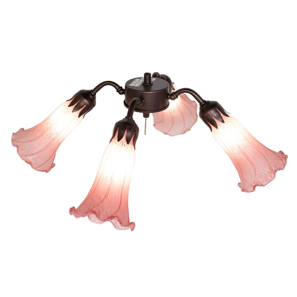 Top view of Pink Tiffany Pond Lily Fan Light.