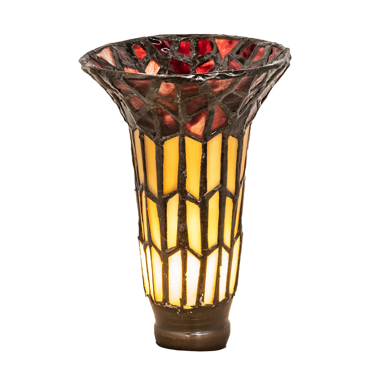 Full view of Tiffany Pond Lily Honey Wisp & Red Shade with detailed craftsmanship.