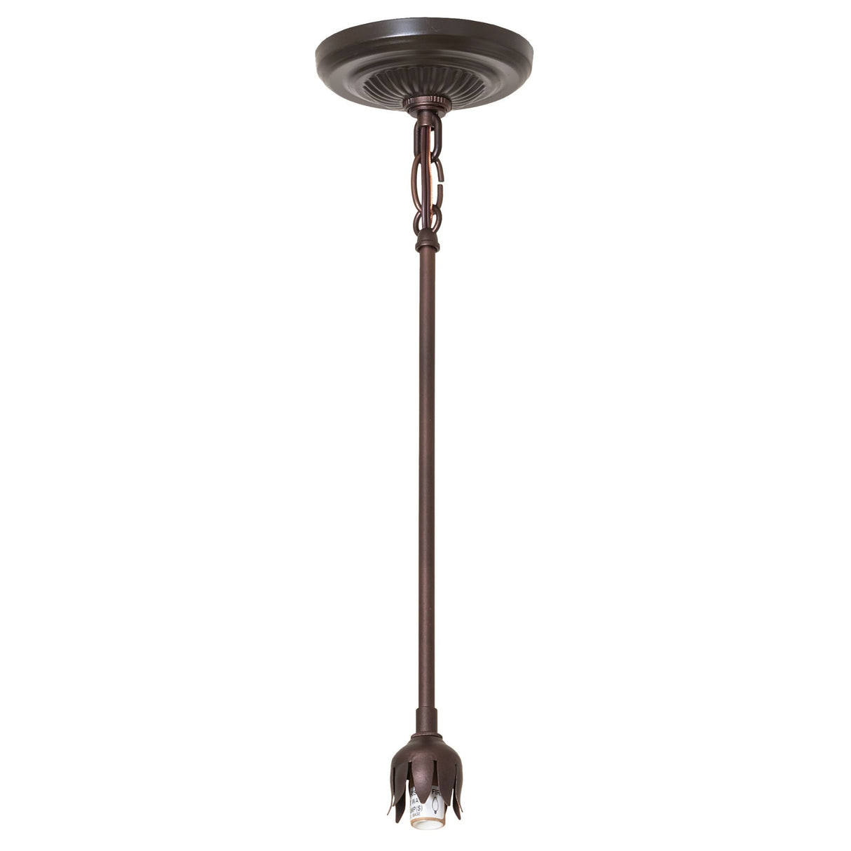 Light socket and fixture details of the Pink and Blue Tiffany mini pendant.