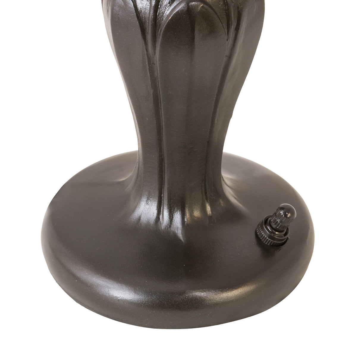 Close-up of Tiffany Roman mini lamp base with mahogany bronze finish.