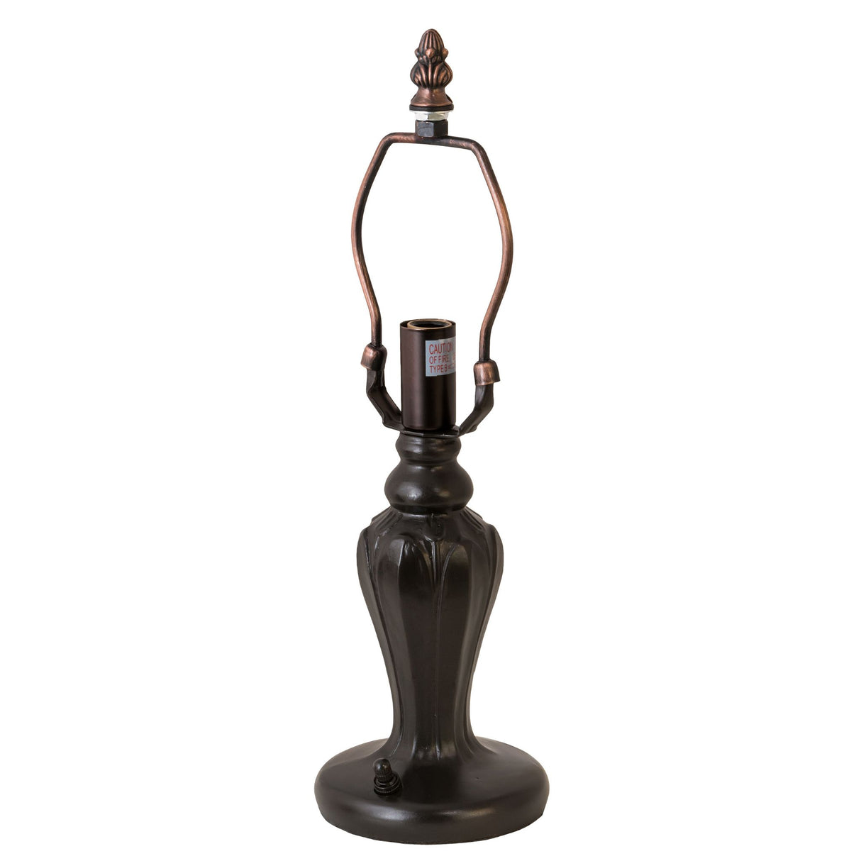 Tiffany Roman mini lamp with exposed frame and no shade.
