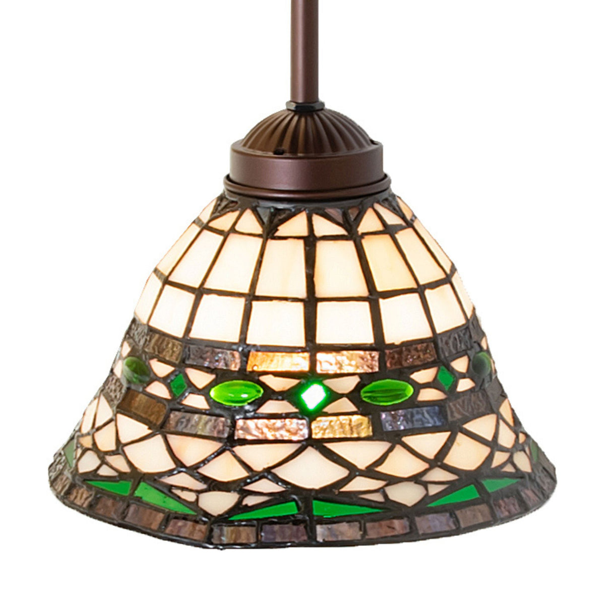 Top view of Tiffany Roman mini pendant with decorative hardware.