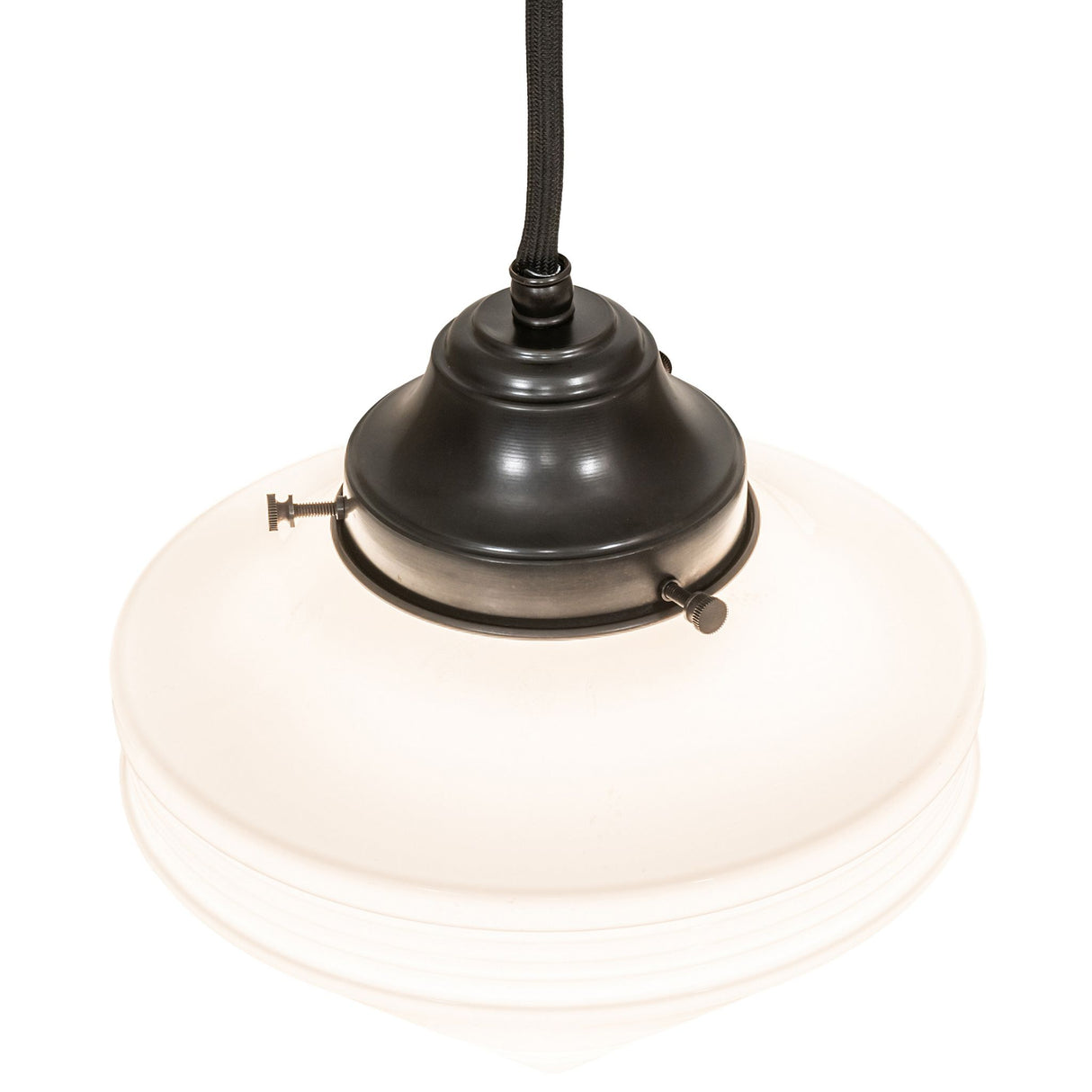 Top view of pendant globe showing metal fixture detail.
