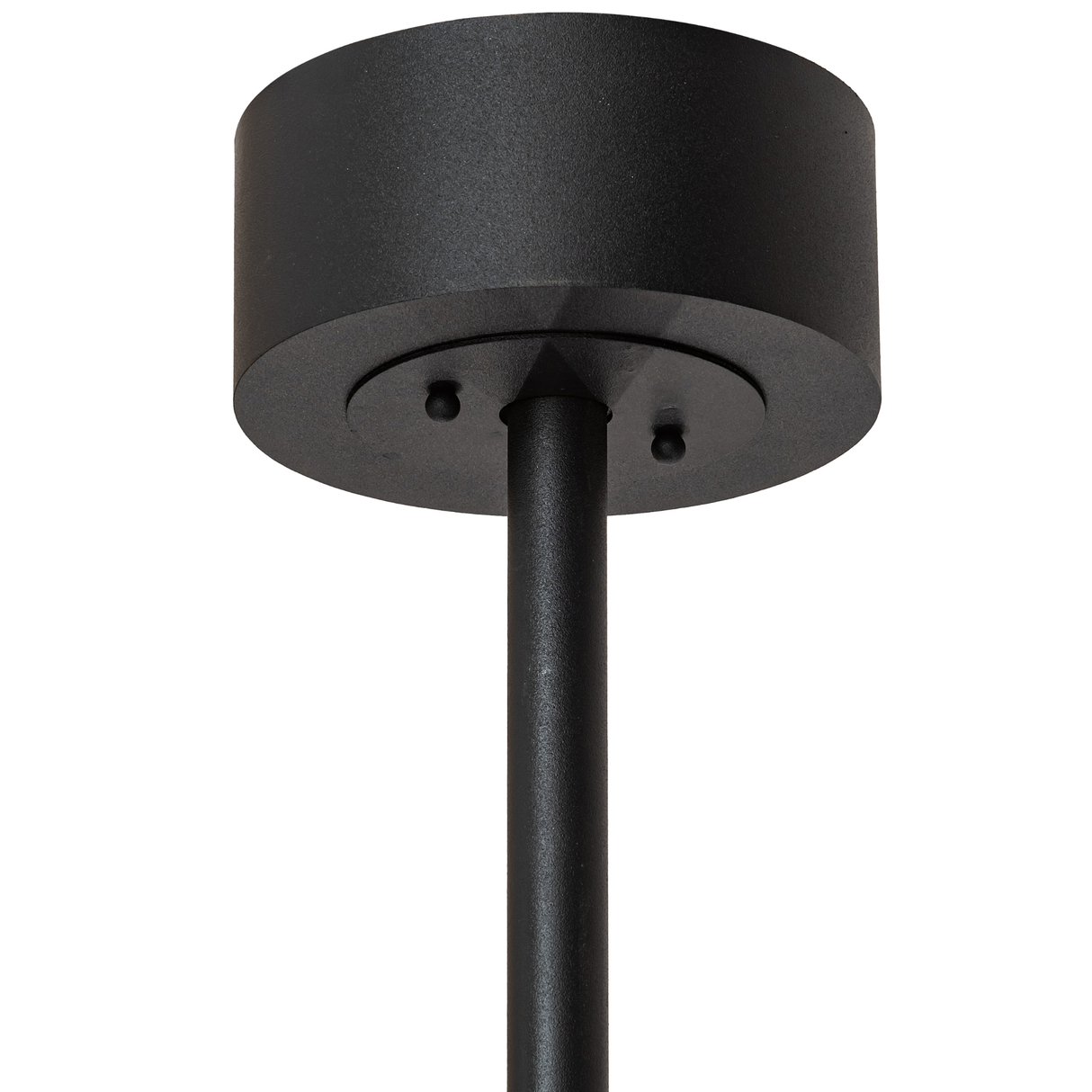 Ceiling canopy detail of Tuscan Vineyard Chandel-Air in black finish.