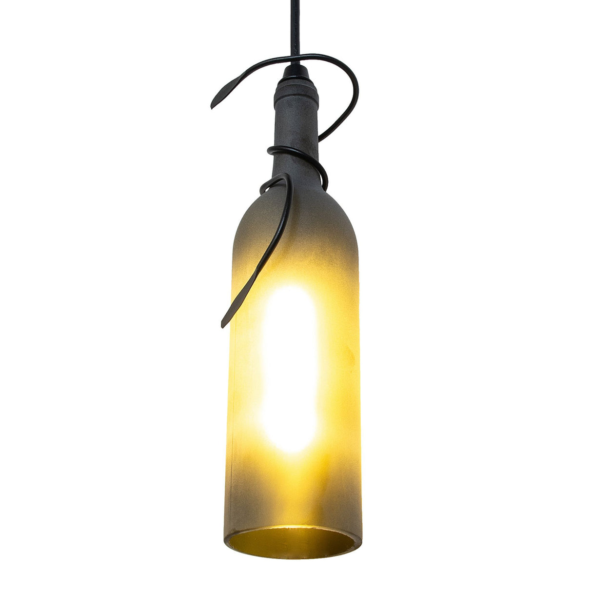 Angled perspective of Tuscan Vineyard wine bottle pendant.