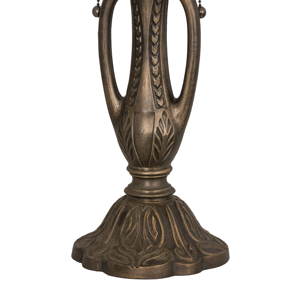 Bottom detail of the table lamp base with intricate craftsmanship.