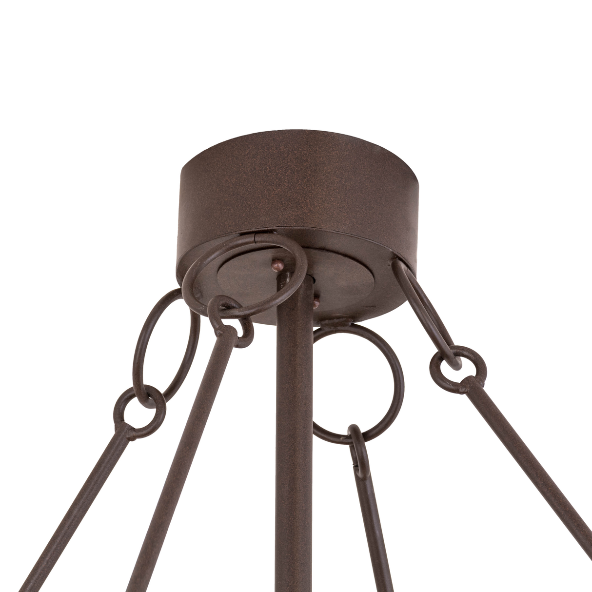 Ceiling canopy and chain mount in Cafe Noir finish.
