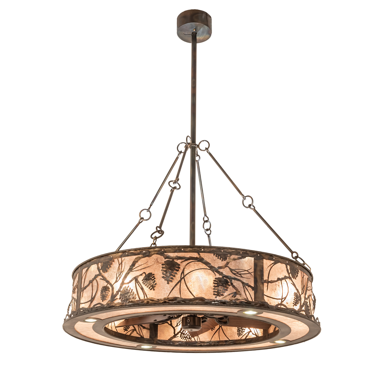 Full-length view of Whispering Pines Chandel-Air suspended from ceiling.
