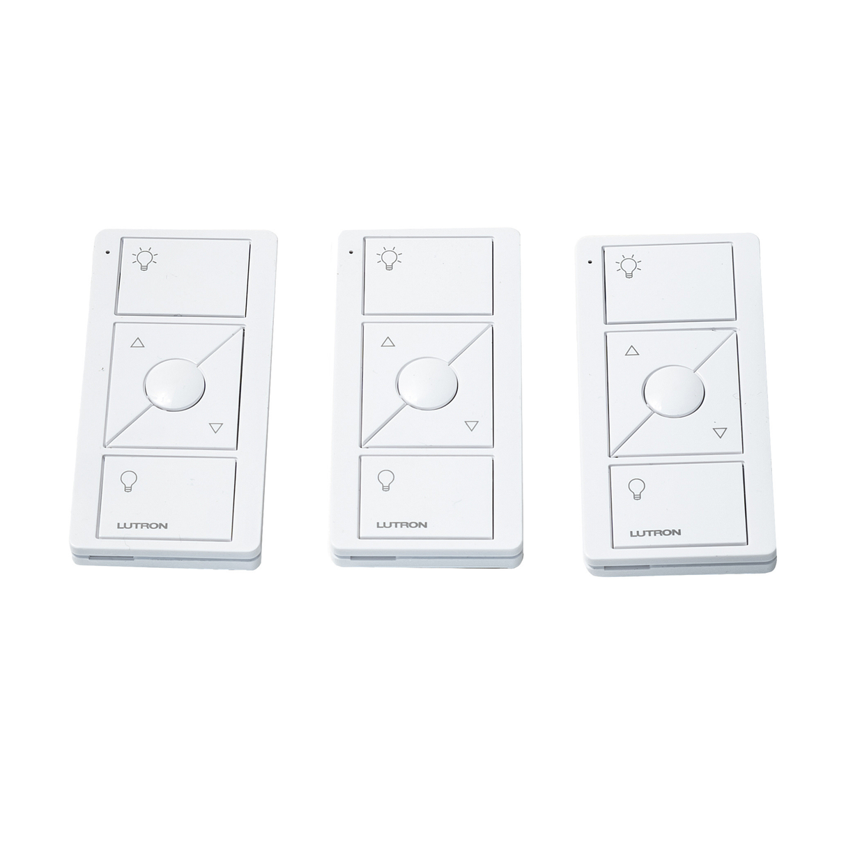 Set of Lutron remote controls for Whispering Pines Chandel-Air lighting and fan.