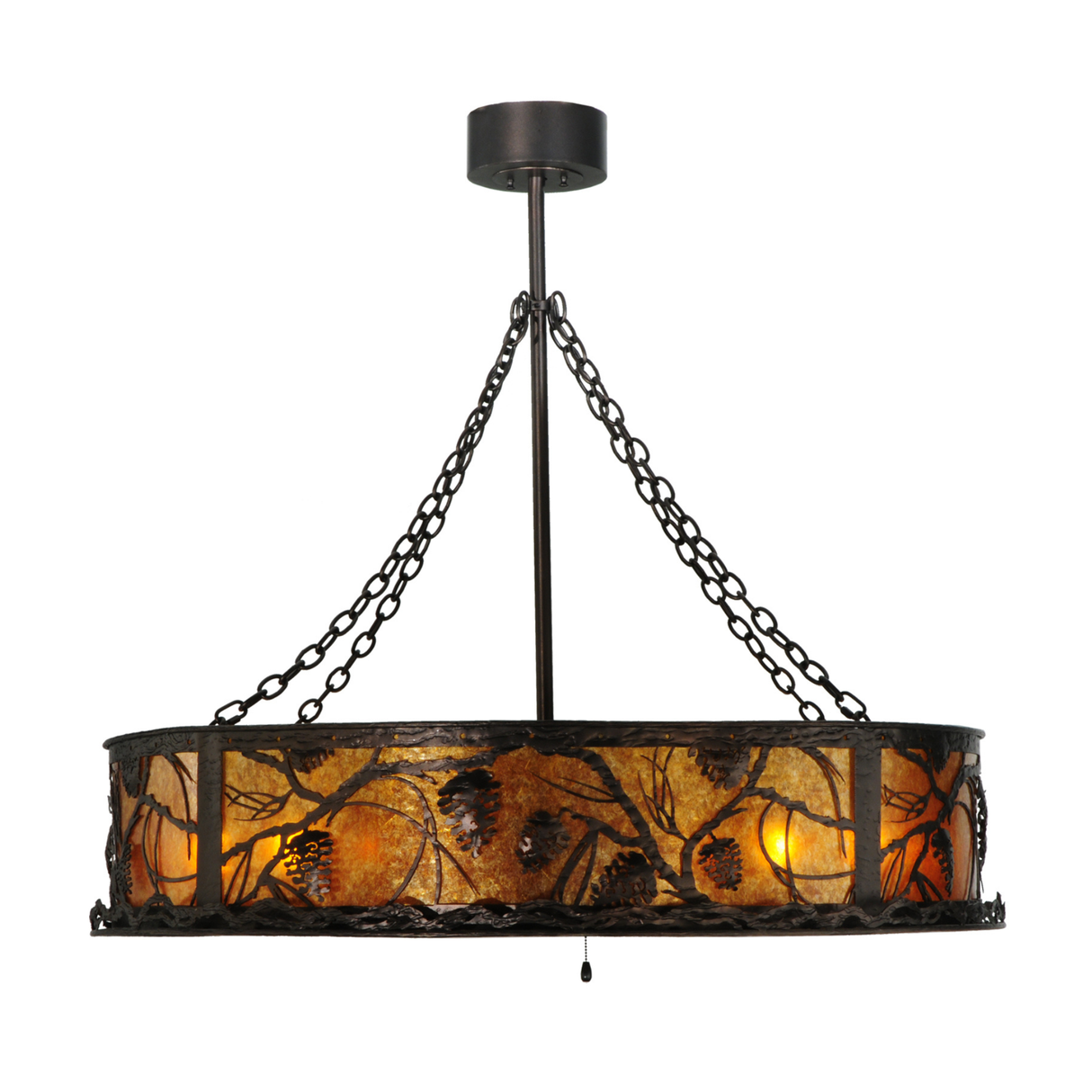 Side view of Whispering Pines Chandel-Air with pinecone pattern.