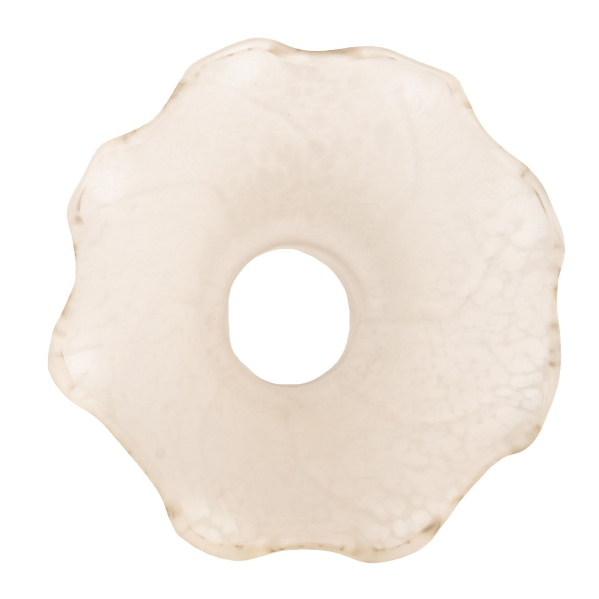 Top view of White Pond Lily glass shade with flared edges.