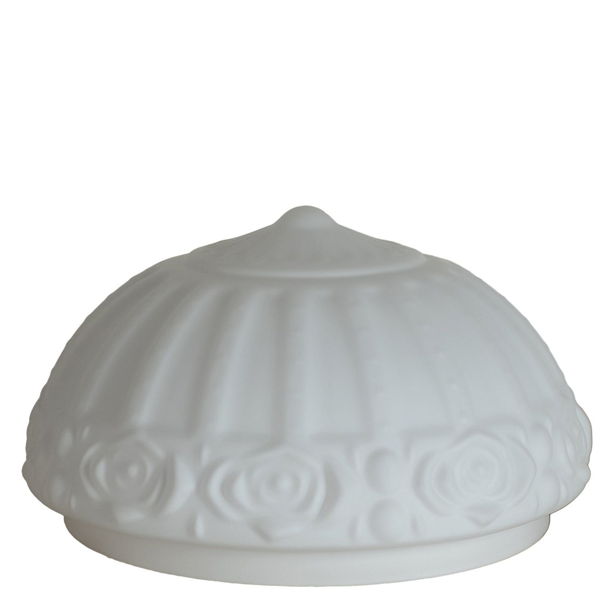 Side profile of the White Puffy Rose shade showing raised patterns.
