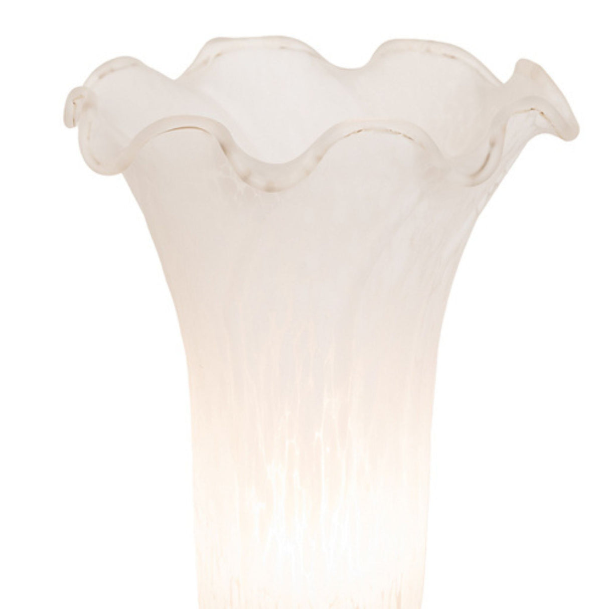 Close-up of the White Tiffany Pond Lily Victorian Accent Lamp showing detailed glasswork.