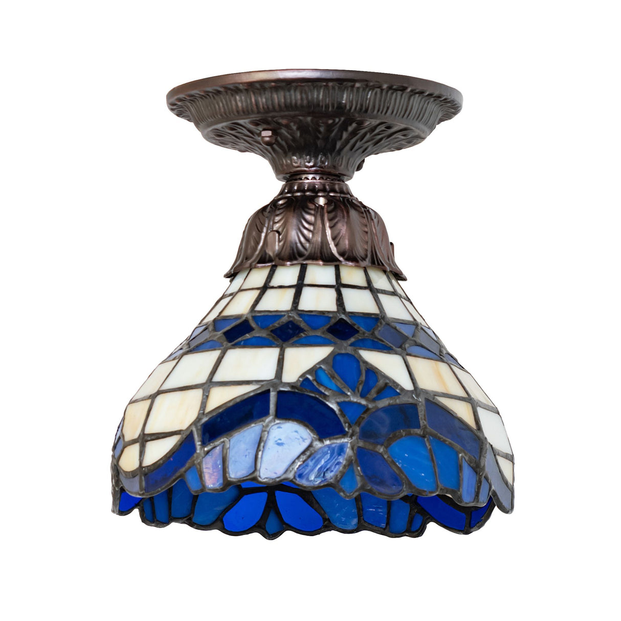 Side view of the 7" wide Baroque flushmount.