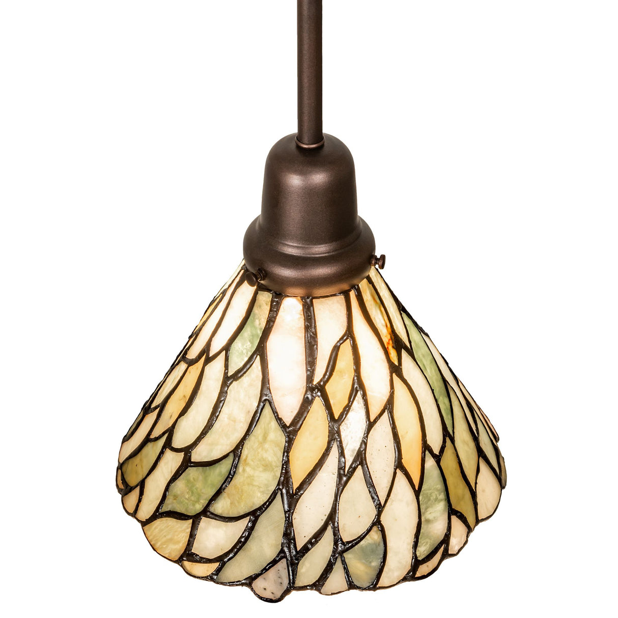 Angled view of Willow Jadestone pendant light.
