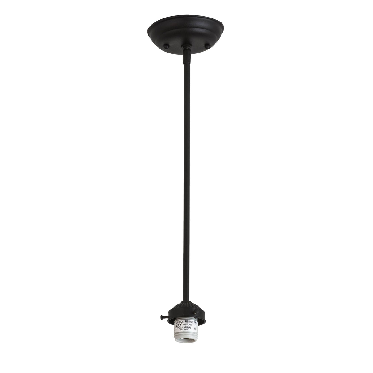 Close-up view of the Willow Jadestone Mini Pendant's black-textured cord and ceiling mount design.