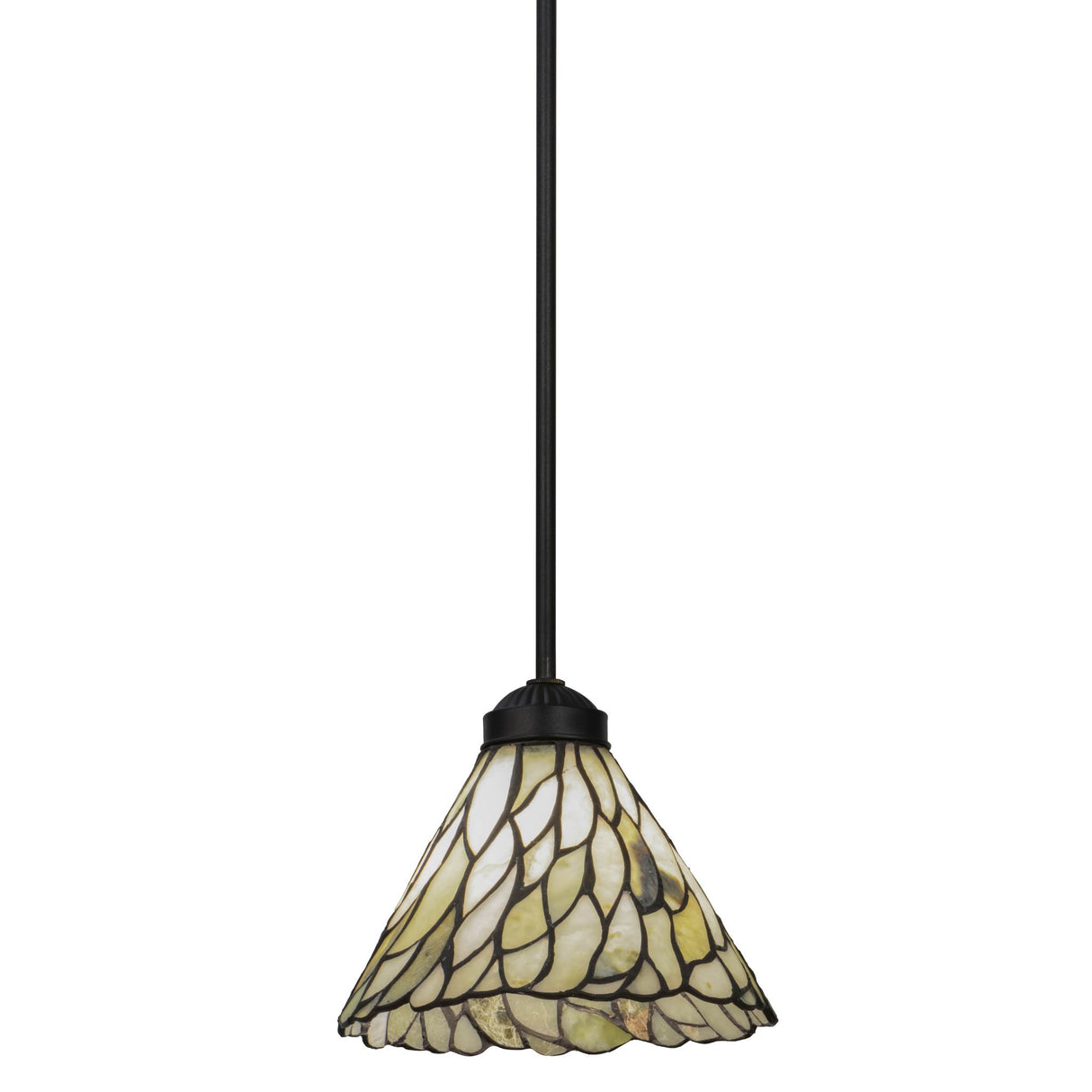 front view of willow jadestone mini pendant with earthy moss green and tan tones.