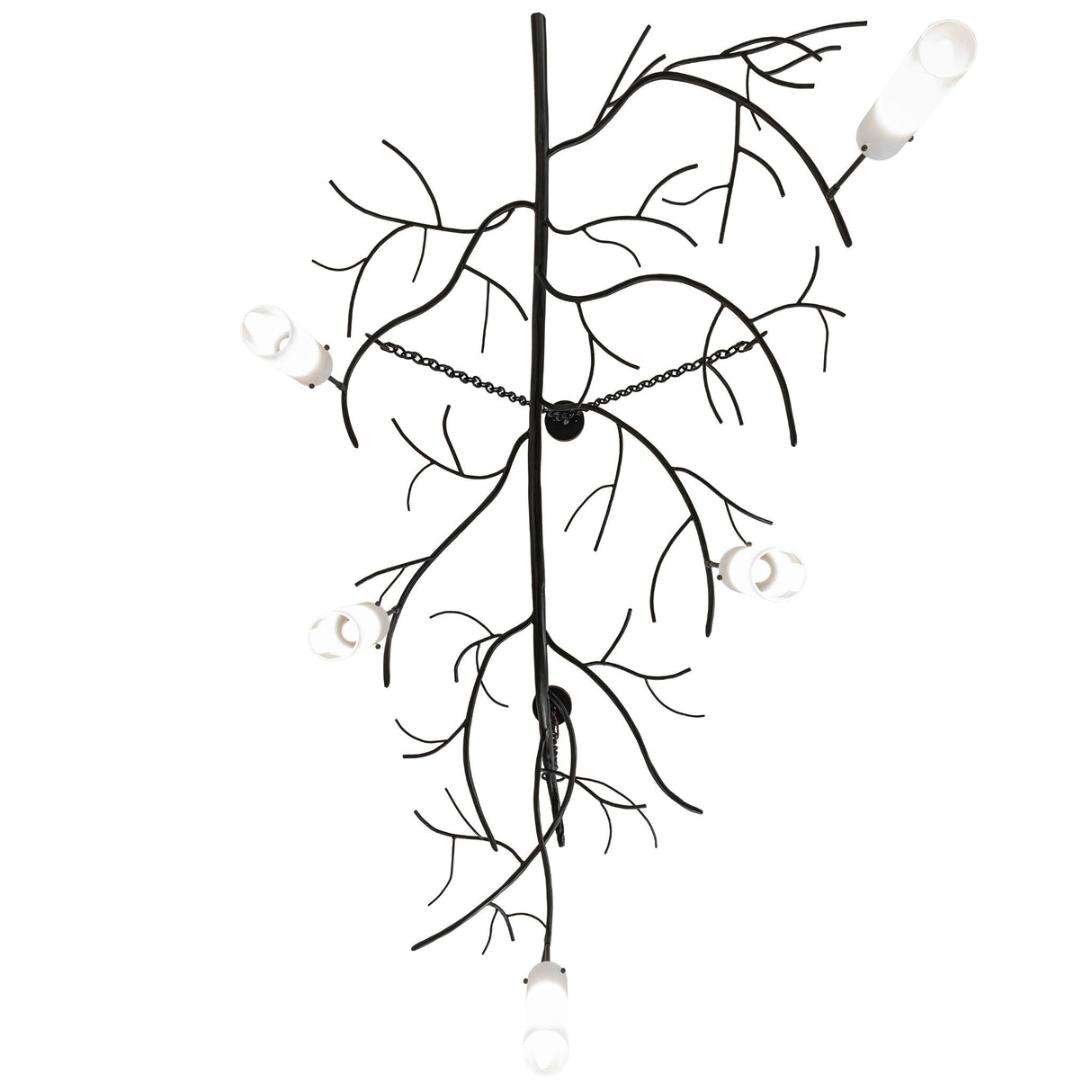 Bottom view revealing the chandelier’s branching layout and pendant positioning.