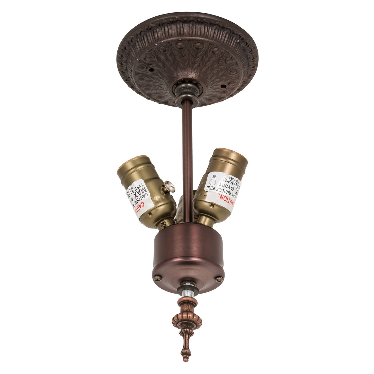Base and socket details of Wisteria flushmount.