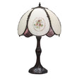 Hand-painted roses table lamp with intricate floral details.