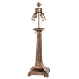 A 24" high mission table lamp featuring a metal base and a glass shade, elegantly designed for any decor.