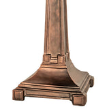 A 24-inch high bronze pedestal with a square base, designed for a mission-style table.
