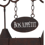Close-up of Bon Appetit sign with rustic Cajun Spice finish.
