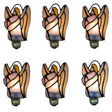 A set of six 4-inch stained glass angel lights, adding a serene glow to your decor.