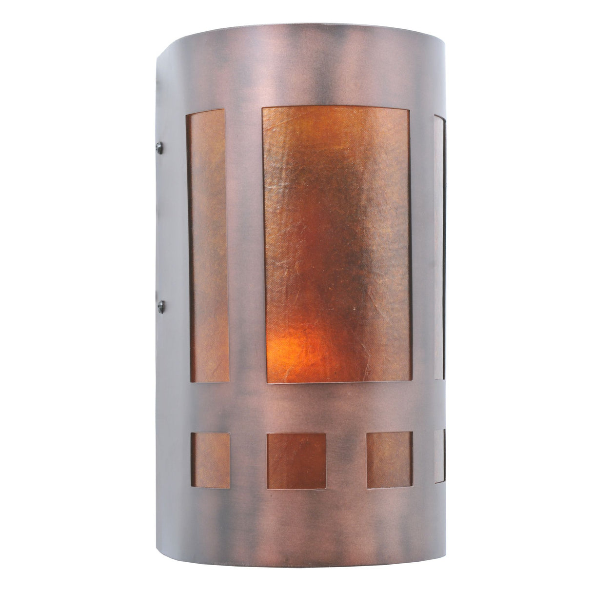 5-inch Sutter Wall Sconce with copper finish and square cutout design.