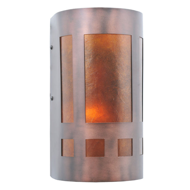 5-inch Sutter Wall Sconce with copper finish and square cutout design.