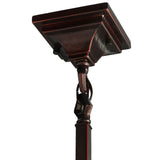 Closeup of pendant’s bronze hardware and fixture details.