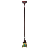 Full-length view of the pendant featuring detailed stained glass.