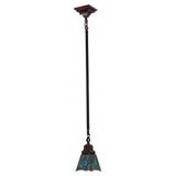 Side view of pendant with colorful Mackintosh-inspired stained glass.