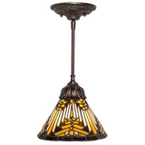 8-inch wide Nuevo Mission mini pendant shown in a hanging position.