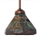 Back view of the 8-inch Middleton mini pendant showcasing detailed stained glass patterns.