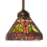 Front view of the illuminated 8-inch Middleton mini pendant with vibrant floral details.