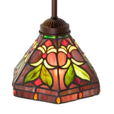 Front view of the 8-inch stained glass Middleton mini pendant with vibrant colors.