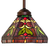 Detailed side close-up of the vibrant stained glass on the Middleton mini pendant.