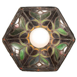 Top view of the 8-inch Middleton mini pendant featuring a hexagonal stained glass design.