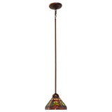 Full view of the 8-inch Middleton mini pendant with a bronze chain and canopy.