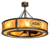 Front view of Adirondack Bank Chandel-Air showing glowing amber diffuser.